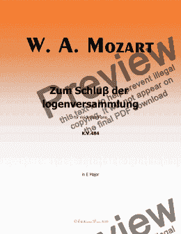 page one of W. A. Mozart-Zum Schluβ der logenversammlung,in E Major