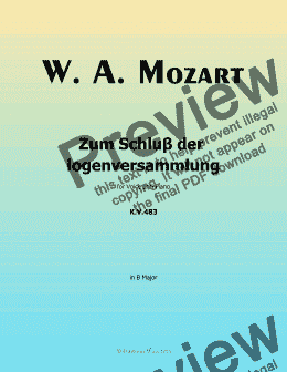 page one of W. A. Mozart-Zur eroffnung der logenversammlung,in B Major