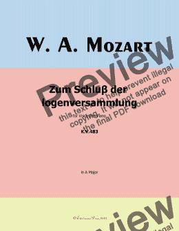 page one of W. A. Mozart-Zur eroffnung der logenversammlung,in A Major