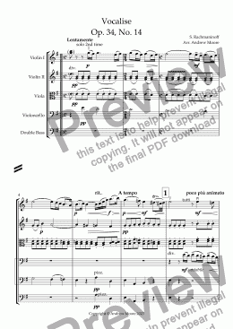 page one of Vocalise Op. 34, No. 14