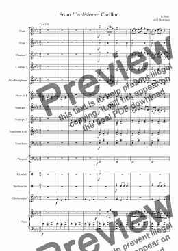 page one of BIZET - Carillon from L' Arlésienne Suite No.1 (arranged for training wind band)