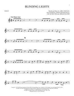 page one of Blinding Lights (Violin Solo)