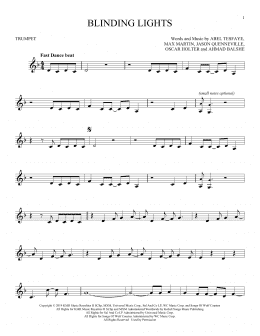 page one of Blinding Lights (Trumpet Solo)