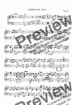 page one of In Mallorca Op. 1 No. 5