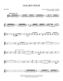 page one of Golden Hour (Trumpet Solo)