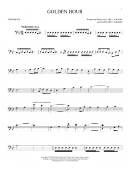 page one of Golden Hour (Trombone Solo)