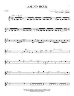 page one of Golden Hour (Violin Solo)