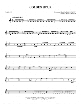 page one of Golden Hour (Clarinet Solo)