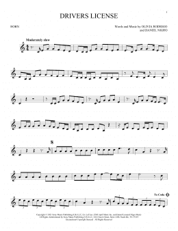 page one of Drivers License (French Horn Solo)