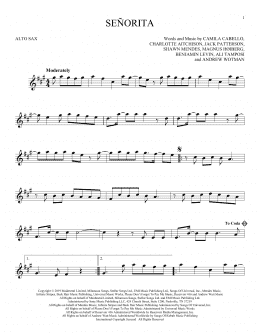 page one of Señorita (Alto Sax Solo)