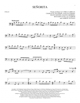 page one of Señorita (Cello Solo)