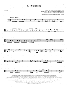 page one of Memories (Viola Solo)