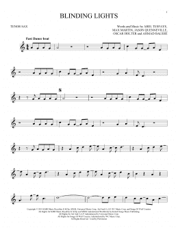 page one of Blinding Lights (Tenor Sax Solo)