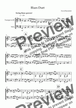 page one of Blues Duet for Trumpet and Tuba