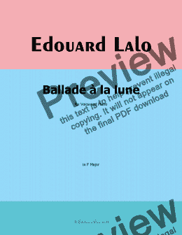 page one of Lalo-Ballade à la lune,in F Major