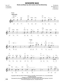 page one of Nowhere Man (Harmonica)