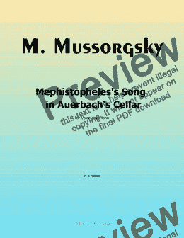 page one of Mussorgsky-Mephistopheles's Song in Auerbach's Cellar,in c minor