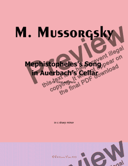 page one of Mussorgsky-Mephistopheles's Song in Auerbach's Cellar,in c sharp minor