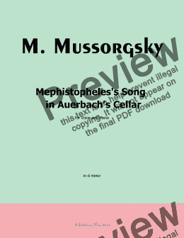 page one of Mussorgsky-Mephistopheles's Song in Auerbach's Cellar,in d minor