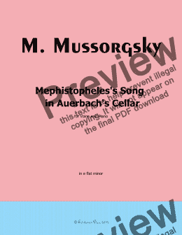 page one of Mussorgsky-Mephistopheles's Song in Auerbach's Cellar,in e flat minor