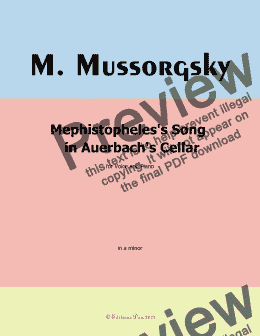 page one of Mussorgsky-Mephistopheles's Song in Auerbach's Cellar,in a minor