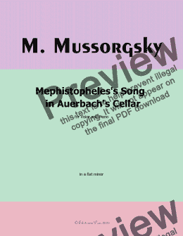 page one of Mussorgsky-Mephistopheles's Song in Auerbach's Cellar,in a flat minor