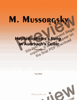 page one of Mussorgsky-Mephistopheles's Song in Auerbach's Cellar,in g minor