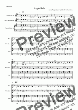 page one of Jingle Bells for Trumpet and Alto Saxophone Duet