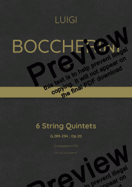 page one of Boccherini - 6 String Quintets