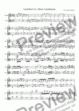 page one of God Rest Ye, Merry Gentlemen (violin, viola)