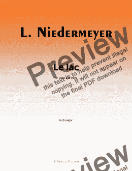 page one of Niedermeyer-Le lac,in G Major