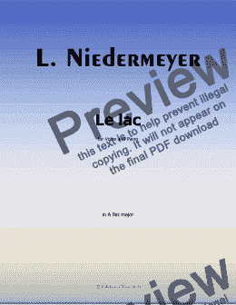 page one of Niedermeyer-Le lac,in A flat Major