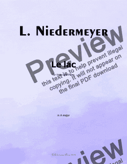 page one of Niedermeyer-Le lac,in A Major