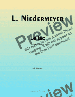 page one of Niedermeyer-Le lac,in B flat Major