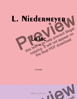 page one of Niedermeyer-Le lac,in B Major