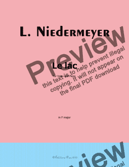 page one of Niedermeyer-Le lac,in F Major