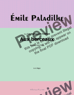 page one of Paladilhe-Aux berceaux,in A Major