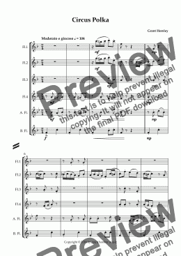 page one of Circus Polka for Flute Choir.