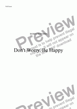 page one of McFerrin, Bobby - Don't Worry, Be Happy for brass band