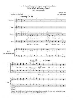 page one of It Is Well With My Soul (SSATB Choir)