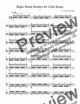 page one of Right Hand Studies for Cello Banjo