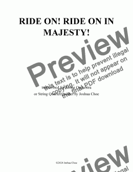 page one of Ride on! Ride on in Majesty!