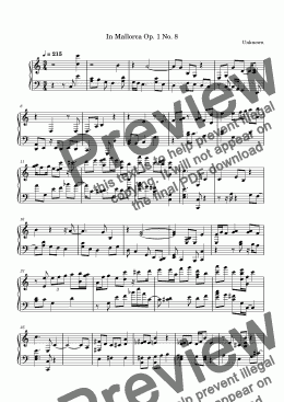 page one of In Mallorca Op. 1 No. 8