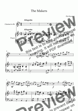 page one of The Makers - Clarinet Solo