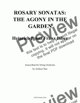 page one of Rosary Sonatas: The Agony in the Garden