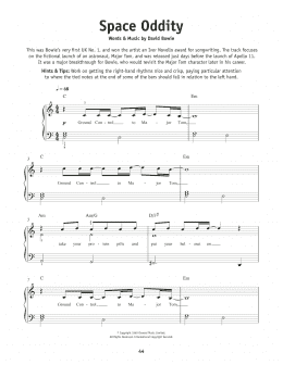 page one of Space Oddity (Really Easy Piano)