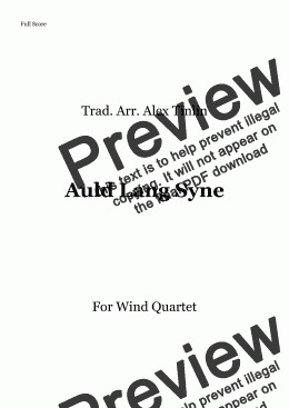 page one of Auld Lang Syne