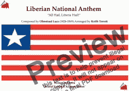 page one of Liberian National Anthem “All Hail, Liberia Hail!” for String Orchestra