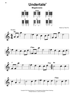 page one of Megalovania (from Undertale) (Super Easy Piano)