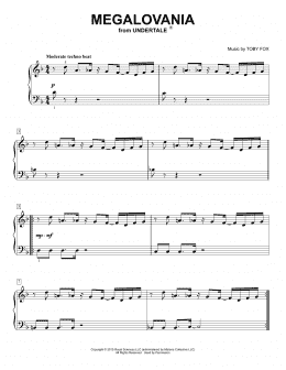 page one of Megalovania (from Undertale) (Easy Piano Solo)